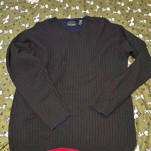 Greg Norman Golf Sweater Mens M Medium Black Cotton Breathable V-Neck Pullover